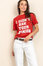 Bad Habits |  T-shirt with print Natalia | red | Picture 4