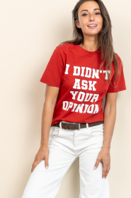 Bad Habits |  T-shirt with print Natalia | red | Picture 5