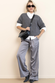 Bad Habits |  Satin wide leg pants Giulia | grey | Picture 2