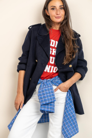 Bad Habits |  Double breasted coat Paula | dark blue | Picture 9