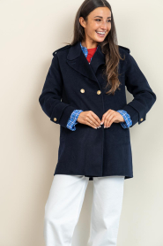 Bad Habits |  Double breasted coat Paula | dark blue | Picture 2