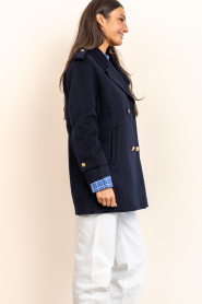 Bad Habits |  Double breasted coat Paula | dark blue | Picture 6