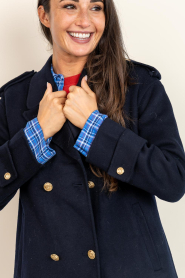 Bad Habits |  Double breasted coat Paula | dark blue | Picture 8