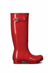 Hunter |  Boots with buckle Tall Gloss | red | Picture 1