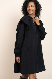 Second Female | Modal blend jurk met ruches Terra | zwart | Afbeelding 6