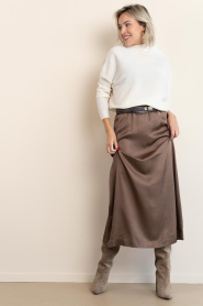 Second Female |  Viscose maxi skirt Ermine | brown | Picture 2