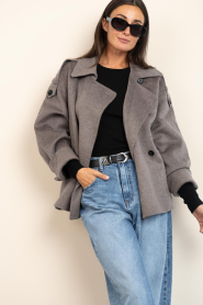 Second Female |  Woolen cropped trenchcoat Walance | brown | Picture 2