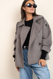 Second Female |  Woolen cropped trenchcoat Walance | brown | Picture 6
