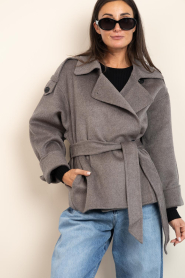 Second Female |  Woolen cropped trenchcoat Walance | brown | Picture 7