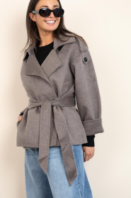 Second Female |  Woolen cropped trenchcoat Walance | brown | Picture 8