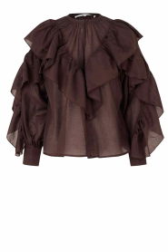 Second Female |  Top with ruffles Fria | brown | Picture 1