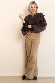 Second Female |  Top with ruffles Fria | brown | Picture 3