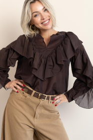 Second Female |  Top with ruffles Fria | brown | Picture 6