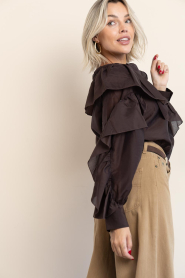 Second Female |  Top with ruffles Fria | brown | Picture 7