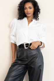 Second Female |  Blouse with puffed sleeves Samanta | white | Picture 2