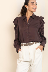 Second Female |  Blouse with puffed sleeves Samanta | brown | Picture 5