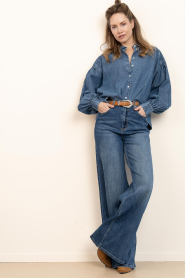 Janice |  High waist wide leg jeans Mason | blue | Picture 3