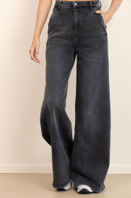 Janice |  Ultra wide leg cotton pants Dexter | black | Picture 5