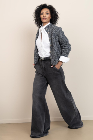 Janice |  Ultra wide leg cotton pants Dexter | black | Picture 3