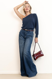 Janice |  Ultra wide leg cotton pants Dexter | blue | Picture 5