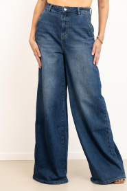 Janice |  Ultra wide leg cotton pants Dexter | blue | Picture 6
