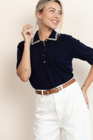 Janice |  Top with rhinestones Rebble | dark blue  | Picture 2