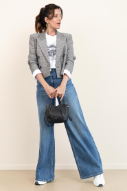 Janice |  Plaided double breasted blazer Stan | blue | Picture 3