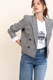 Janice |  Plaided double breasted blazer Stan | blue | Picture 2