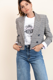 Janice |  Plaided double breasted blazer Stan | blue | Picture 6