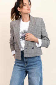 Janice |  Plaided double breasted blazer Stan | blue | Picture 7