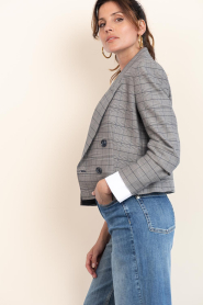 Janice |  Plaided double breasted blazer Stan | blue | Picture 8