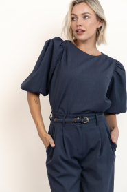 Janice |  Top with puffed sleeves Zayn | blue | Picture 5