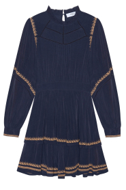Janice |  Viscose dress with embroidered details Harlow | blue | Picture 1