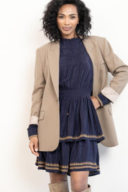 Janice |  Viscose dress with embroidered details Harlow | blue | Picture 4