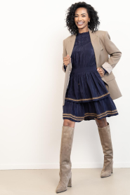 Janice |  Viscose dress with embroidered details Harlow | blue | Picture 3