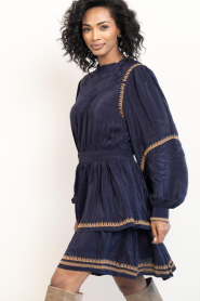 Janice |  Viscose dress with embroidered details Harlow | blue | Picture 2