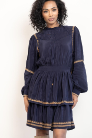 Janice |  Viscose dress with embroidered details Harlow | blue | Picture 5