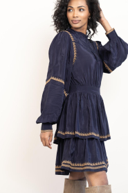 Janice |  Viscose dress with embroidered details Harlow | blue | Picture 8