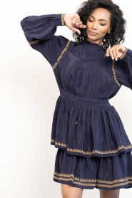 Janice |  Viscose dress with embroidered details Harlow | blue | Picture 9