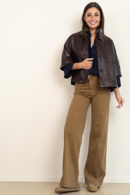 Janice |  Viscose blouse with embroidery Bentley | blue | Picture 4