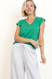 CC Heart |  T-shirt with V-neck Vera | green | Picture 2