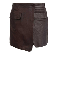 Ibana |  Soft leather skort Shira | burgundy | Picture 1