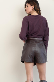 Ibana |  Soft leather skort Shira | burgundy | Picture 8