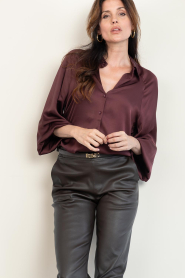 Ibana |  Satin blouse Tyna | burgundy | Picture 2