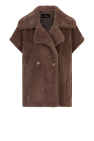 Ibana |  Faux fur double breasted waistcoat Jaxey | brown | Picture 1
