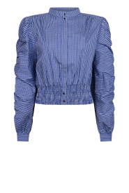 Aaiko |  Checkered top with elastic waist Beaudine | blue | Picture 1