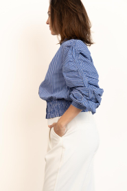 Aaiko |  Checkered top with elastic waist Beaudine | blue | Picture 7