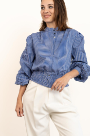 Aaiko |  Checkered top with elastic waist Beaudine | blue | Picture 6