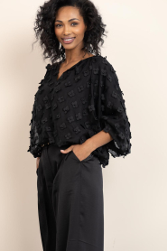 Aaiko |  Top with floral details Delany | black | Picture 5