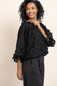 Aaiko |  Top with floral details Delany | black | Picture 4